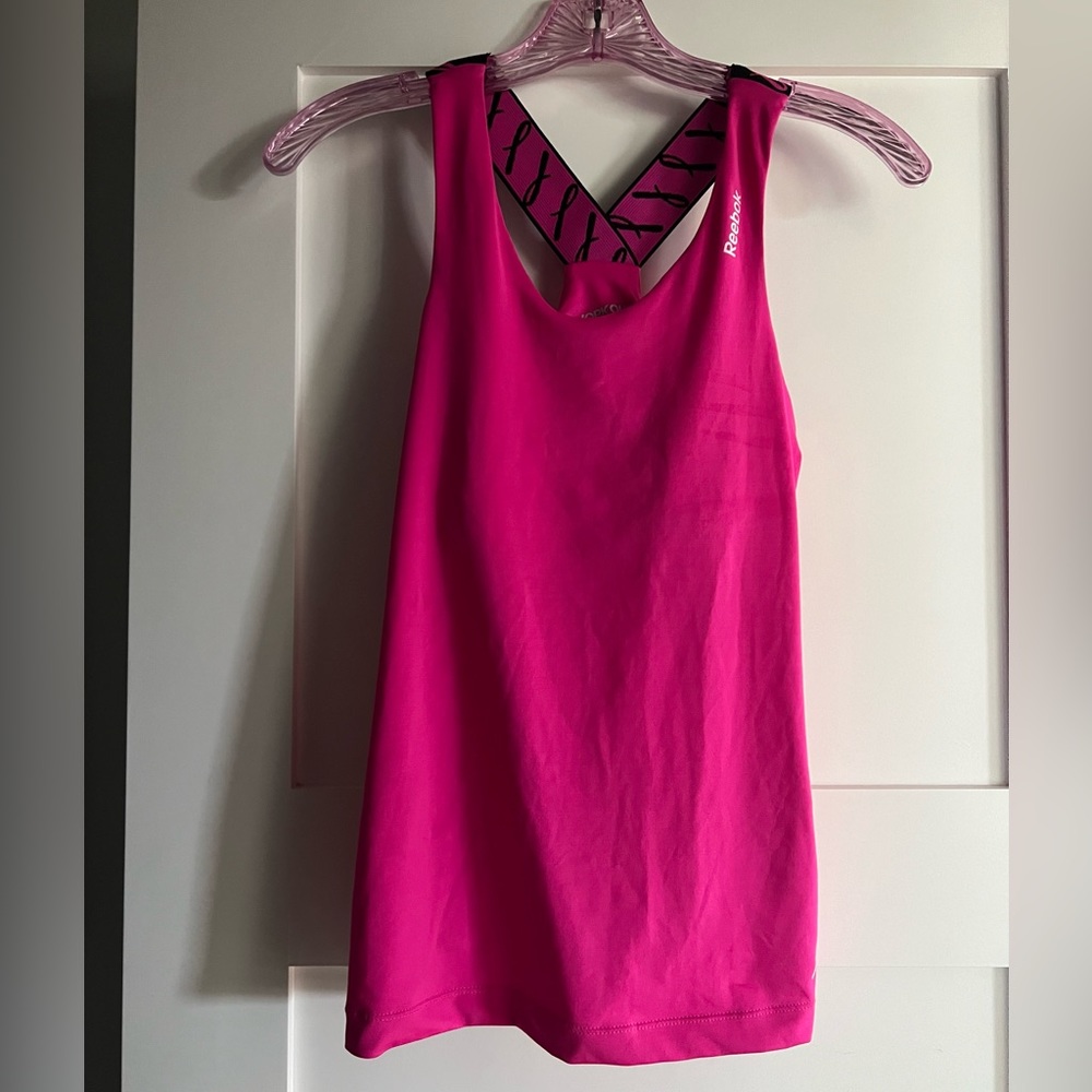 Reebok - for breast cancer awareness - hot pink workout tank top in x small.